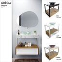 Ver imagem 6 de Gabinete Lapas em Porcelanato 71,2cm x 68,0cm x 43,0cm Branco/Amendoeira/Le Blanc/Incolor/Silver