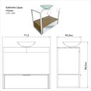 Ver imagem 3 de Gabinete Lapas em Porcelanato 71,2cm x 68,0cm x 43,0cm Branco/Amendoeira/Le Blanc/Incolor/Silver