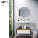 Ver imagem 2 de Gabinete Lapas em Porcelanato 71,2cm x 68,0cm x 43,0cm Branco/Amendoeira/Le Blanc/Incolor/Silver