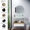 Ver imagem 4 de Gabinete Lapas em Porcelanato 71,2cm x 68,0cm x 43,0cm Branco/Amendoeira/Le Blanc/Incolor/Silver