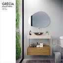 Ver imagem 2 de Gabinete Galatas em Porcelanato 71,2cm x 68,0cm x 43,0cm Bege/Amendoeira, Marmo, Cristal Bronze
