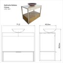 Ver imagem 3 de Gabinete Galatas em Porcelanato 71,2cm x 68,0cm x 43,0cm Bege/Amendoeira, Marmo, Cristal Bronze
