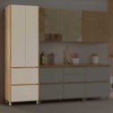 Ver imagem 1 de Paneleiro 2 Portas 2 Gavetas Nesher Rainha 70cm 100 MDF