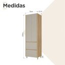 Ver imagem 3 de Paneleiro 2 Portas 2 Gavetas Nesher Rainha 70cm 100 MDF