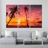 Quadro Decorativo - 3 Telas - Nascer do Sol a Beira Mar - 180x120 - 4