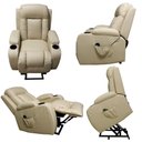 Ver imagem 4 de Poltrona do Papai Austin com Elevação Lift 150º Massagem Aquecimento Pu Bege G31 - Gran Belo