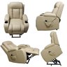 Poltrona do Papai Austin com Elevação Lift 150º Massagem Aquecimento Pu Bege G31 - Gran Belo - 4