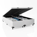 Ver imagem 2 de Cama Box Baú King 193 Tecido Branco com Colchão Alegro Bello Box D28 Cinza 58x193x203