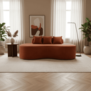 Ver imagem 6 de Sofá Tóquio Puff Orgânico Suede 200cm com 3 Almofadas Design Curvo Luxo para Sala e Recepção:Terraco
