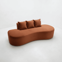 Ver imagem 1 de Sofá Tóquio Puff Orgânico Suede 200cm com 3 Almofadas Design Curvo Luxo para Sala e Recepção:Terraco