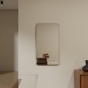Ver imagem 4 de Espelho Orgânico 115cm X 55cm E09 Moldura Couro Preto Luxo Quarto