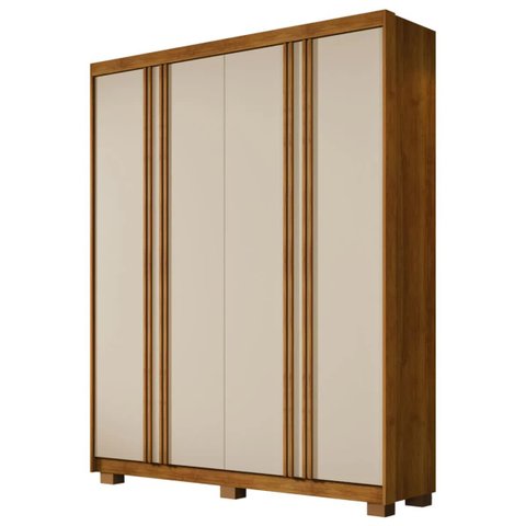 Guarda-roupa de Solteiro 4 Portas Ripadas 100% Mdf Nanu