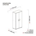 Ver imagem 5 de Armário Alto 2 Portas Pivotante 159,6x79,2x41cm