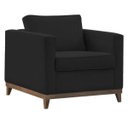 Ver imagem 5 de Poltrona Aspen Base Fixa Madeira Suede Preto Sala de Estar Recepção