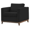 Ver imagem 4 de Poltrona Aspen Base Fixa Madeira Suede Preto Sala de Estar Recepção