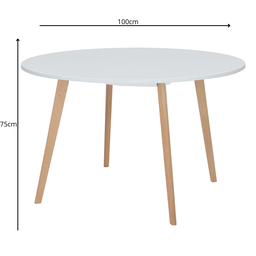Conjunto Mesa de Jantar Redonda Leda 100cm com 4 Cadeiras Estofadas Saarinen Tampo Mdf - 3
