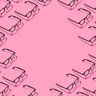 Papel de Parede moldura de borda de óculos de moda preta em fundo rosa pastel abstrato isolado. copi - 1