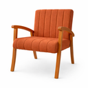 Ver imagem 4 de Kit 2 Poltronas Haley Decorativa Linho Sala Estar Área Gourmet Varanda Madeira Maciça:terracota