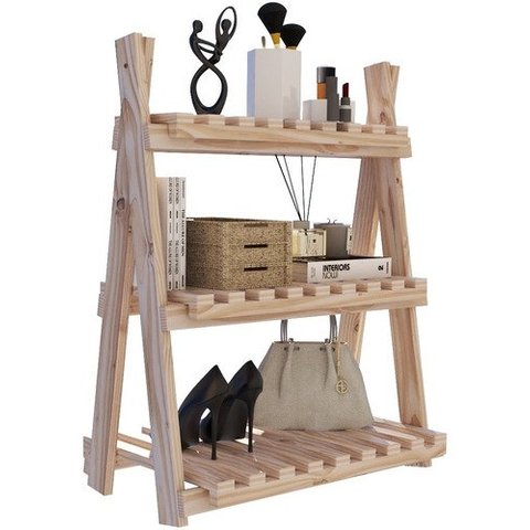 Organizador 95cm 100% Pinus Com 3 Nichos Madeira De Qualidade Technox