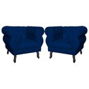 Ver imagem 1 de Kit 2 Poltronas Decorativa Sala Recepção Maya Suede Azul Marinho Lm Decor