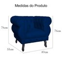 Ver imagem 7 de Kit 2 Poltronas Decorativa Sala Recepção Maya Suede Azul Marinho Lm Decor