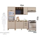 Ver imagem 2 de Cozinha Modulada Compacta 4 Peças com Espaço para Forno e Micro-ondas com Tampo Aspen Luciane Móveis
