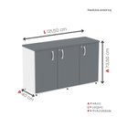 Ver imagem 4 de Armário para Escritório 3 Portas Pivotantes Credenza Cinza/Branco/Grafito