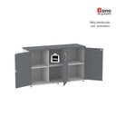 Ver mais imagens de Armário para Escritório 3 Portas Pivotantes Credenza Cinza/Branco/Grafito