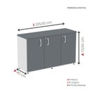 Ver imagem 5 de Armário para Escritório 3 Portas Pivotantes Credenza Cinza/Branco/Grafito