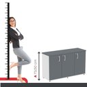 Ver imagem 6 de Armário para Escritório 3 Portas Pivotantes Credenza Cinza/Branco/Grafito