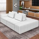 Ver imagem 2 de Sofá Ilha com Puff para Sala Living 245cm Amber M03 Bouclê Branco - Lyam Decor