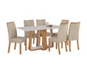 Ver imagem 1 de Conjunto Sala de Jantar Mesa Sintonia 160 Tampo Vidro Off White com 6 Cadeiras Apogeu - Lopas Amendo
