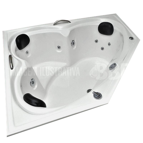 Banheira de Canto Sevilha COMPLETA com hidro em acrílico  220V (1,36x1,36x0,47)