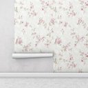 Ver imagem 1 de Papel de Parede com Tons de Verde e Detalhes em Rosa para Sala e Quarto