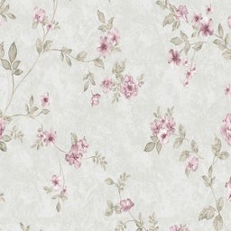 Papel de Parede com Tons de Verde e Detalhes em Rosa para Sala e Quarto - 2
