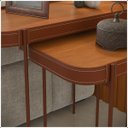Ver imagem 3 de Mesa Lateral Melin G 70x37 Nature com Pés Metálicos Cobre Detalhes em Couro - Ofertamo