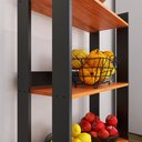Ver imagem 5 de Fruteira para Cozinha com 1 Prateleira com Pés Palito - Preto com Nature