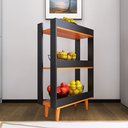 Ver imagem 4 de Fruteira para Cozinha com 1 Prateleira com Pés Palito - Preto com Nature