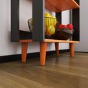 Ver imagem 6 de Fruteira para Cozinha com 1 Prateleira com Pés Palito - Preto com Nature