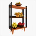 Ver imagem 7 de Fruteira para Cozinha com 1 Prateleira com Pés Palito - Preto com Nature