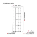 Ver imagem 4 de Torre Nicho em Madeira 4 Prateleiras sem Portas