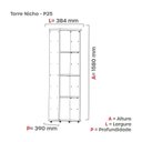 Ver imagem 4 de Torre Nicho em Madeira 4 Prateleiras sem Portas Marrom/Branco/Noce Marromle