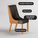 Ver imagem 3 de Conjunto Sala de Jantar Mesa Orgânica 200cm 6 Cadeiras Belle com Tampo Vidro Cinamomo/Off White/Sint