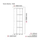 Ver imagem 4 de Torre Nicho em Madeira 4 Prateleiras sem Portas Marrom/Preto/Walnut