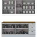 Ver imagem 4 de Cozinha Compacta 4 Peças 9 Portas 3 Gavetas 200cm com Tampo