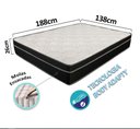 Ver imagem 2 de Cama Box Baú Casal 138 Tecido Sintético Preto com Colchão Paris de Molas Ensacadas Preto 26x138x188
