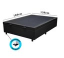Ver imagem 3 de Cama Box Baú Casal 138 Tecido Sintético Preto com Colchão Paris de Molas Ensacadas Preto 26x138x188