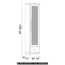 Ver imagem 3 de Sapateira de Madeira 47cm 1 Porta com Espelho Eduarda Freijó F07 - Mpozenato