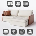Ver imagem 3 de Sofá Retrátil e Reclinável 1,80m Cama inBox Belgrado com Molas Ensacadas Linho Off-White