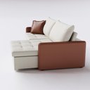 Ver imagem 4 de Sofá Retrátil e Reclinável 1,80m Cama inBox Belgrado com Molas Ensacadas Linho Off-White